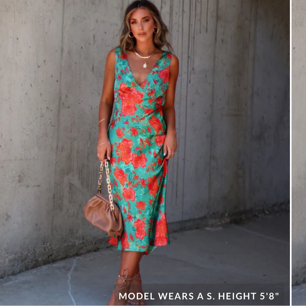 Emery Satin Sleeveless Midi Dress